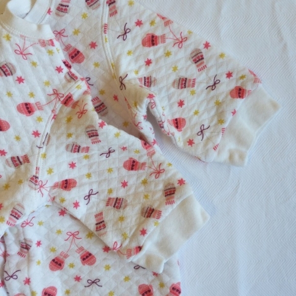 adorable quilted winter theme snap sleeper pajamas jumpsuit 3 months baby girl - Picture 4 of 8